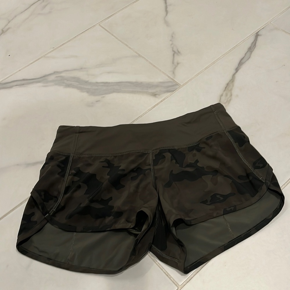 Lululemon size 4 CAMO running shorts.